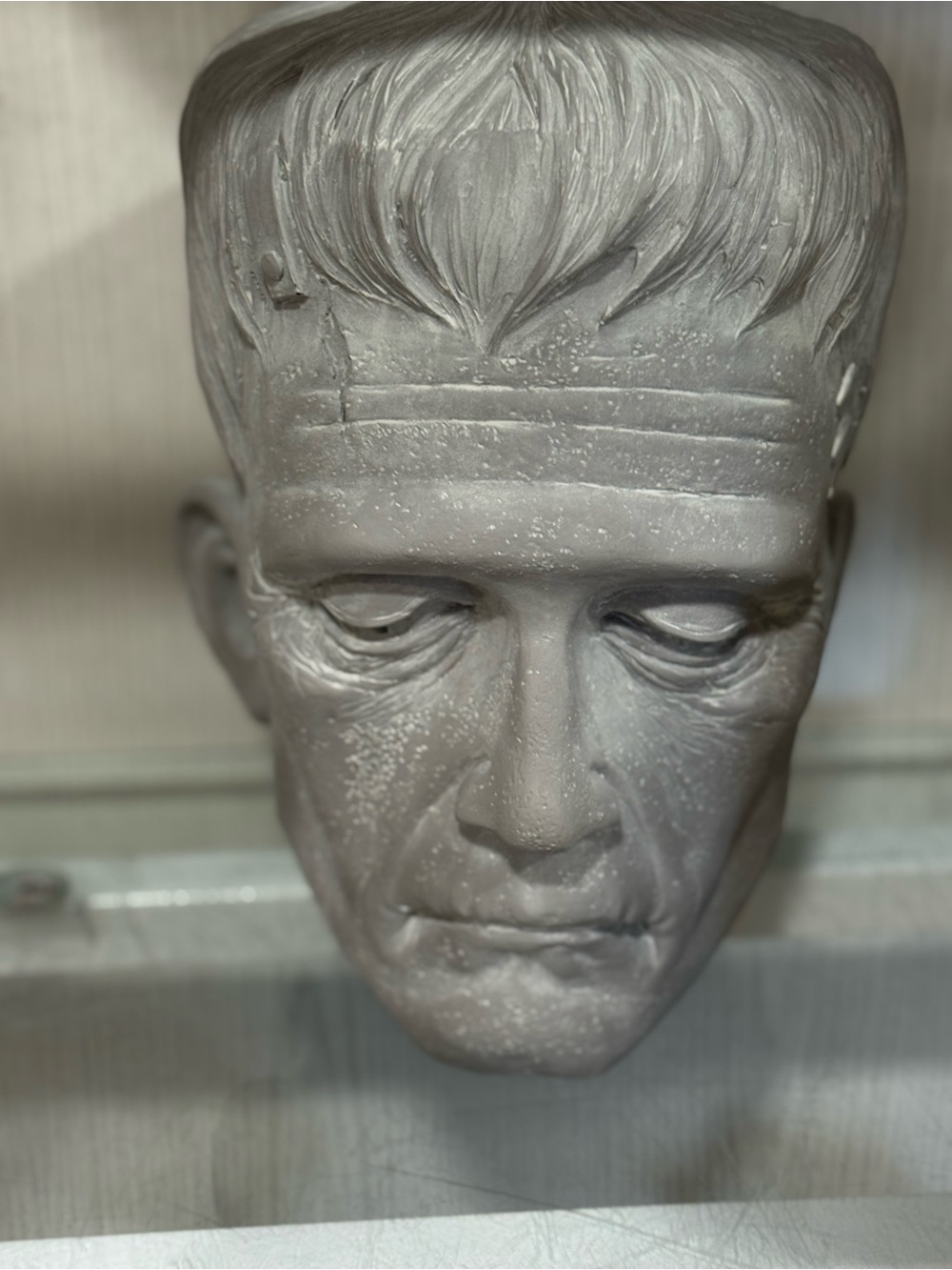 Frankenstein Head Wall Accent - Gray Decorative Sculpture